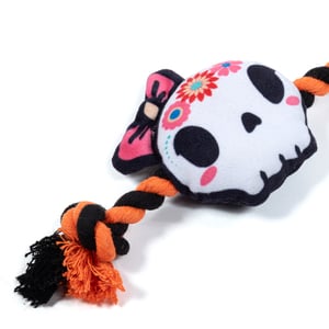 Latipaw Halloween Juguete de Cuerda Diseño Calaveritas de Peluche para Perro, Chico