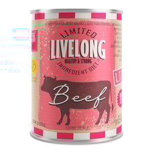 Livelong Healthy & Strong LID Alimento Natural Húmedo para Perro Todas las Edades Receta Res, 354 g Livelong Healthy & Strong LID Alimento Natural Húmedo para Perro Todas las Edades Receta Res, 354 g