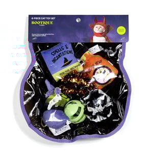 Bootique Halloween Set de Juguetes Diseño Caldero Bruja para Gato, 6 Piezas Bootique Halloween Set de Juguetes Diseño Caldero Bruja para Gato, 6 Piezas