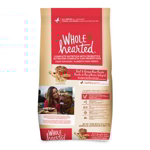 WholeHearted Alimento Natural para Perro Todas las Edades Receta Res y Arroz Integral, 2.2 kg WholeHearted Alimento Natural para Perro Todas las Edades Receta Res y Arroz Integral, 2.2 kg