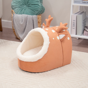 Latipaw Holiday Cama Tipo Cueva Diseño Reno para Gato, Chico Latipaw Holiday Cama Tipo Cueva Diseño Reno para Gato, Chico