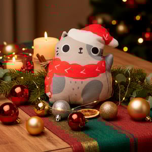 Latipaw Holiday Gato con Bufanda de Peluche Flattie para Perro, Chico Latipaw Holiday Gato con Bufanda de Peluche Flattie para Perro, Chico