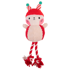 Latipaw Holiday Gato de Peluche con Cuerda y Pelota en el Interior para Perro, Mediano