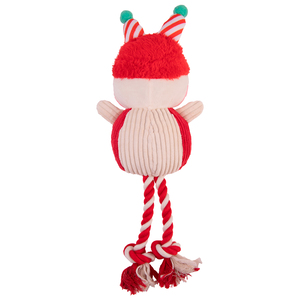 Latipaw Holiday Gato de Peluche con Cuerda y Pelota en el Interior para Perro, Mediano