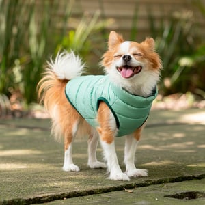 Fabdog Fall Capa Puffer Color Verde Doble Vista para Perro, Mediano Fabdog Fall Capa Puffer Color Verde Doble Vista para Perro, Mediano