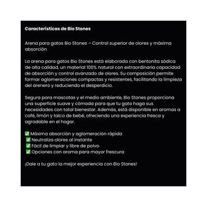 Bio Stones Arena Aglutinante de Bentonita Aroma Lavanda para Gato, 4 kg