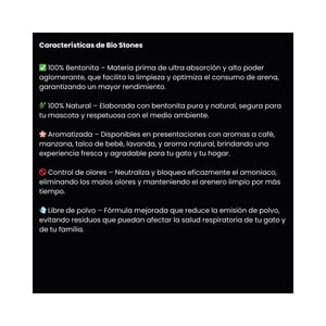 Bio Stones Arena Aglutinante de Bentonita Aroma Lavanda para Gato, 4 kg