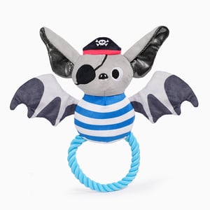 HugSmart Halloween Juguete de Cuerda con Peluche Murciélago Pirata para Perro, Mediano HugSmart Halloween Juguete de Cuerda con Peluche Murciélago Pirata para Perro, Mediano