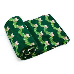 Merry Makings Holiday Cobija Verde de Felpa Patrón Guirnalda para Perro, Unitalla