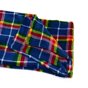 Merry Makings Holiday Cobija Azul de Felpa Patrón Cuadros para Perro, Unitalla