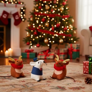 Merry Makings Holiday Set Ratones de Peluche Diseño Reno y Conductor para Gato, 2 Piezas Merry Makings Holiday Set Ratones de Peluche Diseño Reno y Conductor para Gato, 2 Piezas