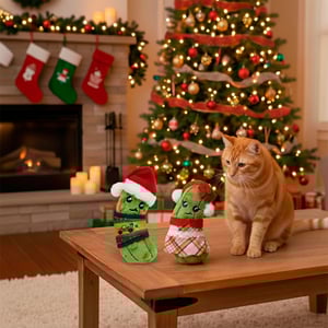 Merry Makings Holiday Set Pepinillos de Peluche Diseño Señor y Señora para Gato, 2 Piezas Merry Makings Holiday Set Pepinillos de Peluche Diseño Señor y Señora para Gato, 2 Piezas