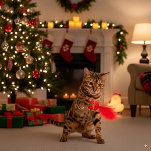 Merry Makings Holiday Pelota Roja con Patrón de Pepinillos para Gato, Unitalla Merry Makings Holiday Pelota Roja con Patrón de Pepinillos para Gato, Unitalla