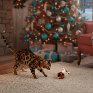 Merry Makings Holiday Pelota de Mylar Diseño Venado para Gato, Unitalla Merry Makings Holiday Pelota de Mylar Diseño Venado para Gato, Unitalla