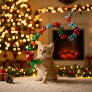 Kong Holiday Teaser Loopz Varita con Juguete de Estambre y Pelota para Gato, Unitalla Kong Holiday Teaser Loopz Varita con Juguete de Estambre y Pelota para Gato, Unitalla