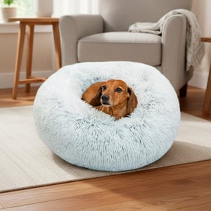 BFBS Cama Calmante Diseño Circular Afelpada con Bordes Altos Color Gris para Perro, Chico BFBS Cama Calmante Diseño Circular Afelpada con Bordes Altos Color Gris para Perro, Chico