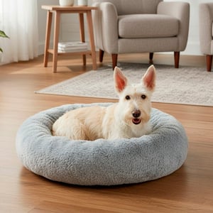 BFBS Cama Calmante Diseño Circular con Bordes Altos Color Gris para Perro, Chico BFBS Cama Calmante Diseño Circular con Bordes Altos Color Gris para Perro, Chico