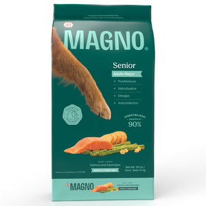 Magno Alimento Seco para Perro Senior Todas las Razas Receta Salmón y Espárrago, 11 kg