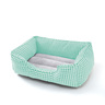 Modern Threads Cama Rectangular Bordes Diseño Pata de Gallo Verde para Perro, Chico Modern Threads Cama Rectangular Bordes Diseño Pata de Gallo Verde para Perro, Chico