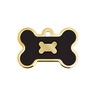 Hillman Group Placa de Identificación Diseño Hueso Negro con Dorado para Perro, Grande Hillman Group Placa de Identificación Diseño Hueso Negro con Dorado para Perro, Grande