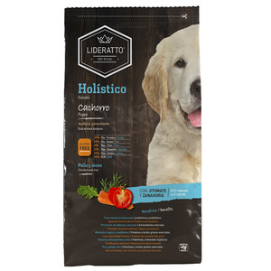 Lideratto Alimento Natural Holístico para Cachorro Raza Mediana/Grande Receta Pollo y Arroz, 15 kg