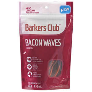 Barkers Club Bacon Waves para Perro Receta de Cerdo, 100 g