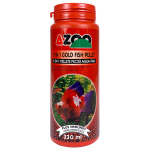 Azoo 9 en 1 Alimento Tipo Pellet Flotante para Pez Goldfish y Peces de Agua Fría, 125 g