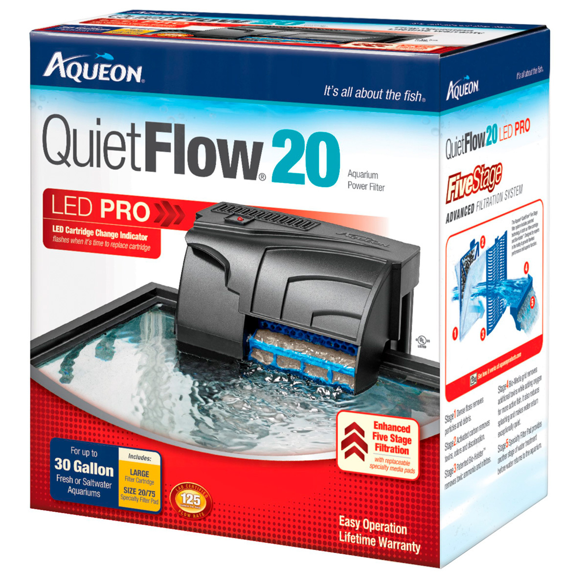 Aqueon QuietFlow 20 Filtro para Acuario, 75 L Aqueon | MARCAS | Petco Mexico