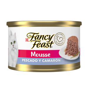 Fancy Feast Mousse Alimento Húmedo para Gato Receta de Pescado y Camarón, 85 g