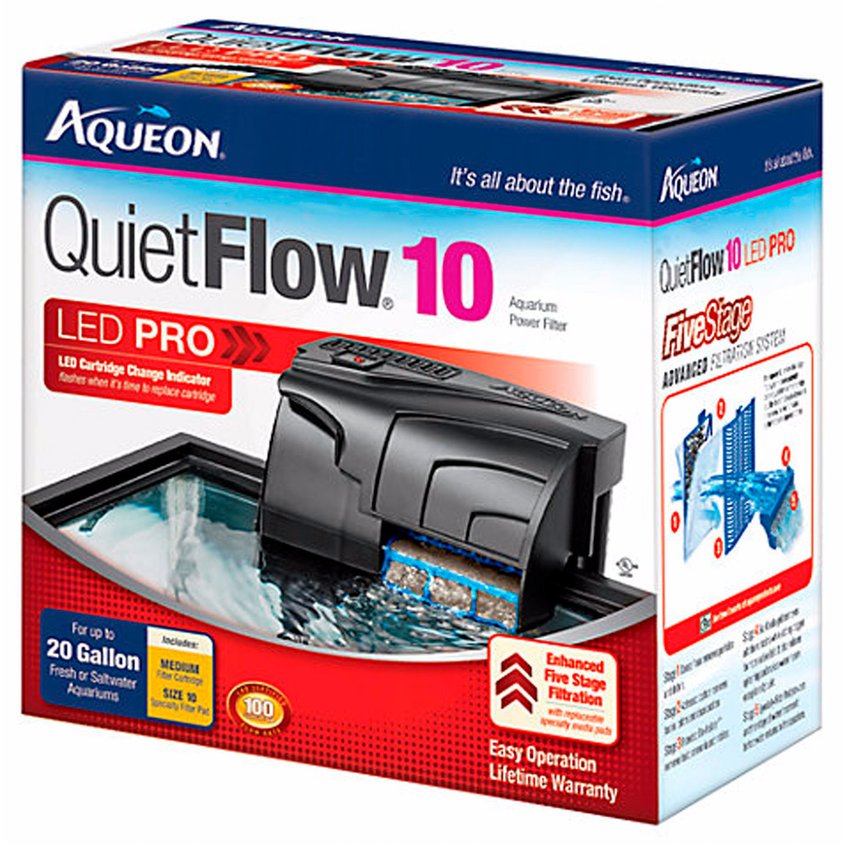 Aqueon QuietFlow 10 Filtro para Acuario, 37 L