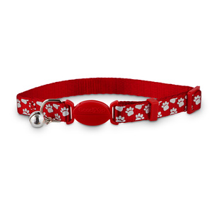 Good2Go Collar Reflejante con Broche de Seguridad Diseño Huellitas para Gato Color Rojo