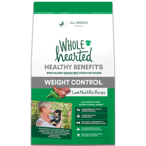 WholeHearted Healthy Benefits Alimento Natural para Perro Adulto Control de Peso Receta Cordero y Chícharo, 11.4 kg
