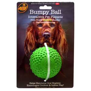 4BF Juguete de Hule Bumpy Ball Verde para Perro