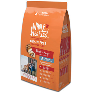 WholeHearted Libre de Granos Alimento Natural para Perro Senior Todas las Razas Receta Pollo, 11.4 kg