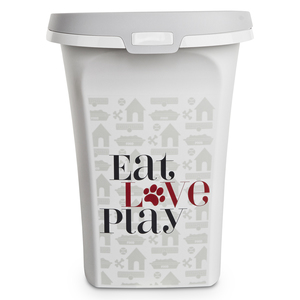 You & Me Contenedor Plástico de Alimento Diseño Eat Love Play para Perro y Gato, Grande