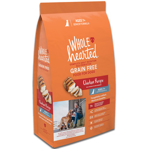 WholeHearted Libre de Granos Alimento Natural para Perro Senior Todas las Razas Receta Pollo, 11.4 kg