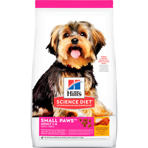 Hill's Science Diet Small Paws Alimento Seco para Perro Adulto Raza Chica Receta Pollo y Arroz, 7 kg