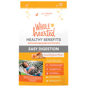 WholeHearted Healthy Benefits Alimento Natural para Gato Adulto Fácil Digestión Receta Pollo y Huevo, 2.2 kg