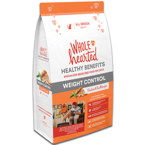 WholeHearted Healthy Benefits Alimento Natural para Gato Adulto Control de Peso Receta Pollo y Chícharo, 2.2 kg