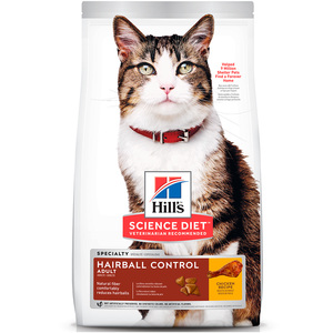 Hill's Science Diet Alimento Seco para Gato Adulto Control Bolas de Pelo Receta Pollo, 1.6 kg