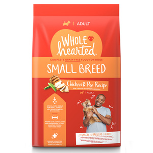 WholeHearted Libre de Granos Alimento Natural para Perro Adulto Raza Pequeña Receta Pollo y Chícharo, 2.2 kg