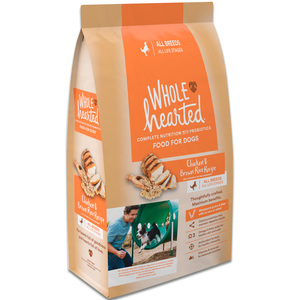 WholeHearted Alimento Natural para Perro Todas las Edades Receta Pollo y Arroz Integral, 2.2 kg