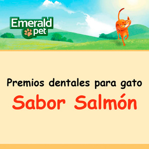 Emerald Pet Premios Dentales para Gato Receta Salmón, 85 g