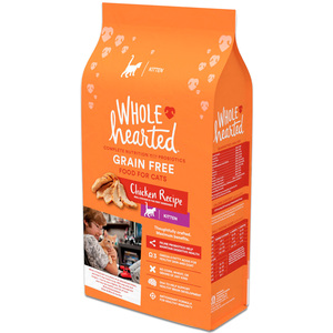 WholeHearted Libre de Granos Alimento Natural para Gatito Receta Pollo, 1.1 kg