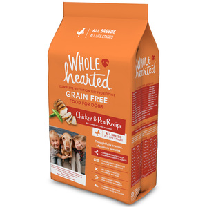 WholeHearted Libre de Granos Alimento Natural para Perro Todas las Edades Receta Pollo y Chícharo, 2.2 kg