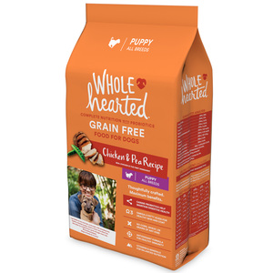 WholeHearted Libre de Granos Alimento Natural para Cachorro Todas las Razas Receta Pollo y Chícharo, 2.2 kg