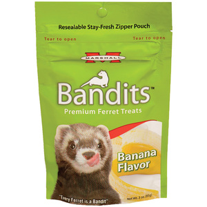 Marshall Pet Bandits Bocadillos Premio Sabor a Plátano para Hurón, 85 g