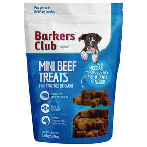 Barkers Club Mini Beff Treats para Perro Receta de Res, 150 g