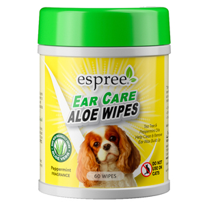 Espree Toallitas para Limpieza de Oídos para Perro con Aloe Aroma Menta, 60 Piezas