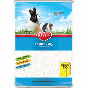 Kaytee Sustrato de Papel Clean & Cozy Blanco para Pequeñas Mascotas, 49.2 L